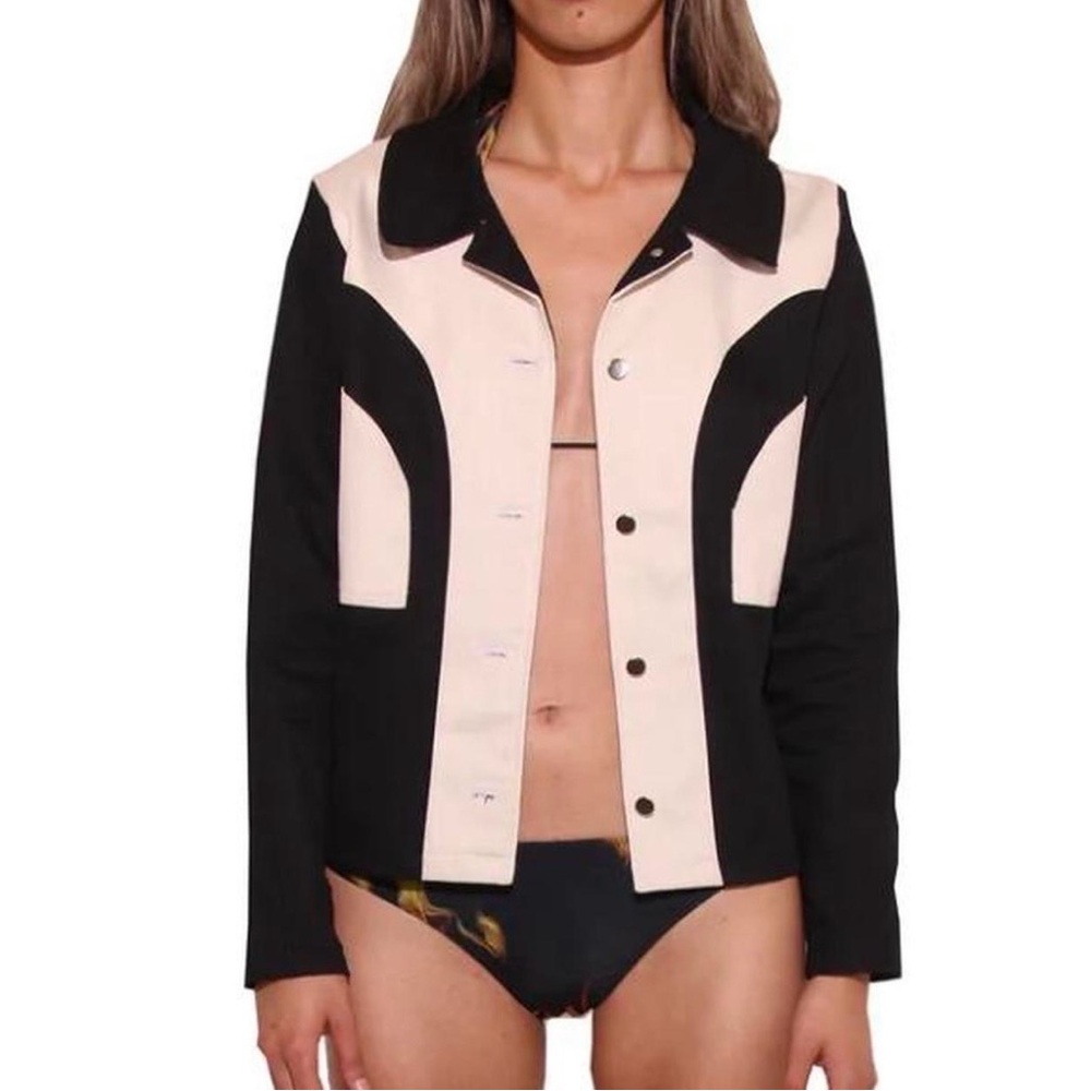 Georgia Fielding handmade Black and Cream Pillar Jacket